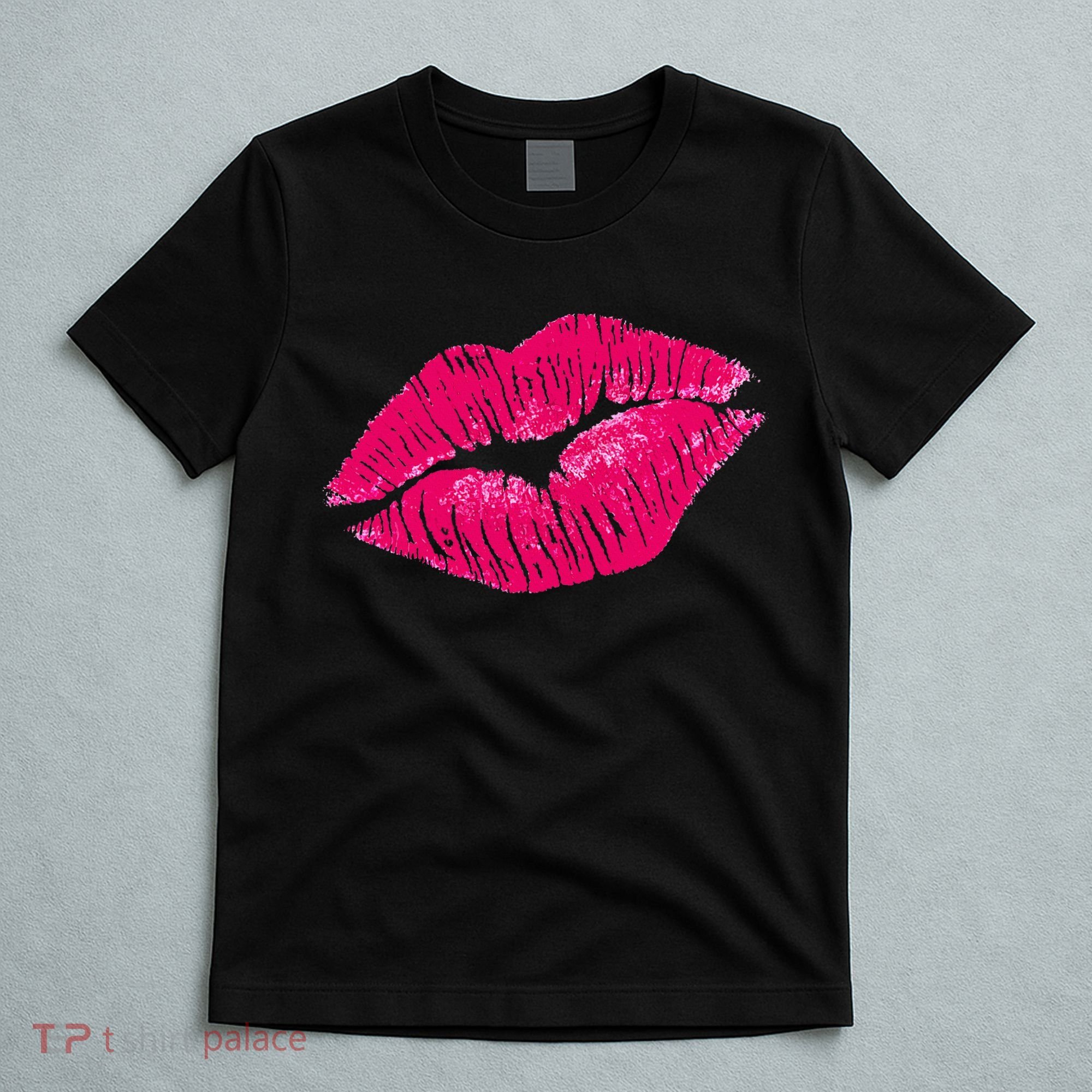 Hot Pink Lips Neon 80s Lipstick Party T-Shirt