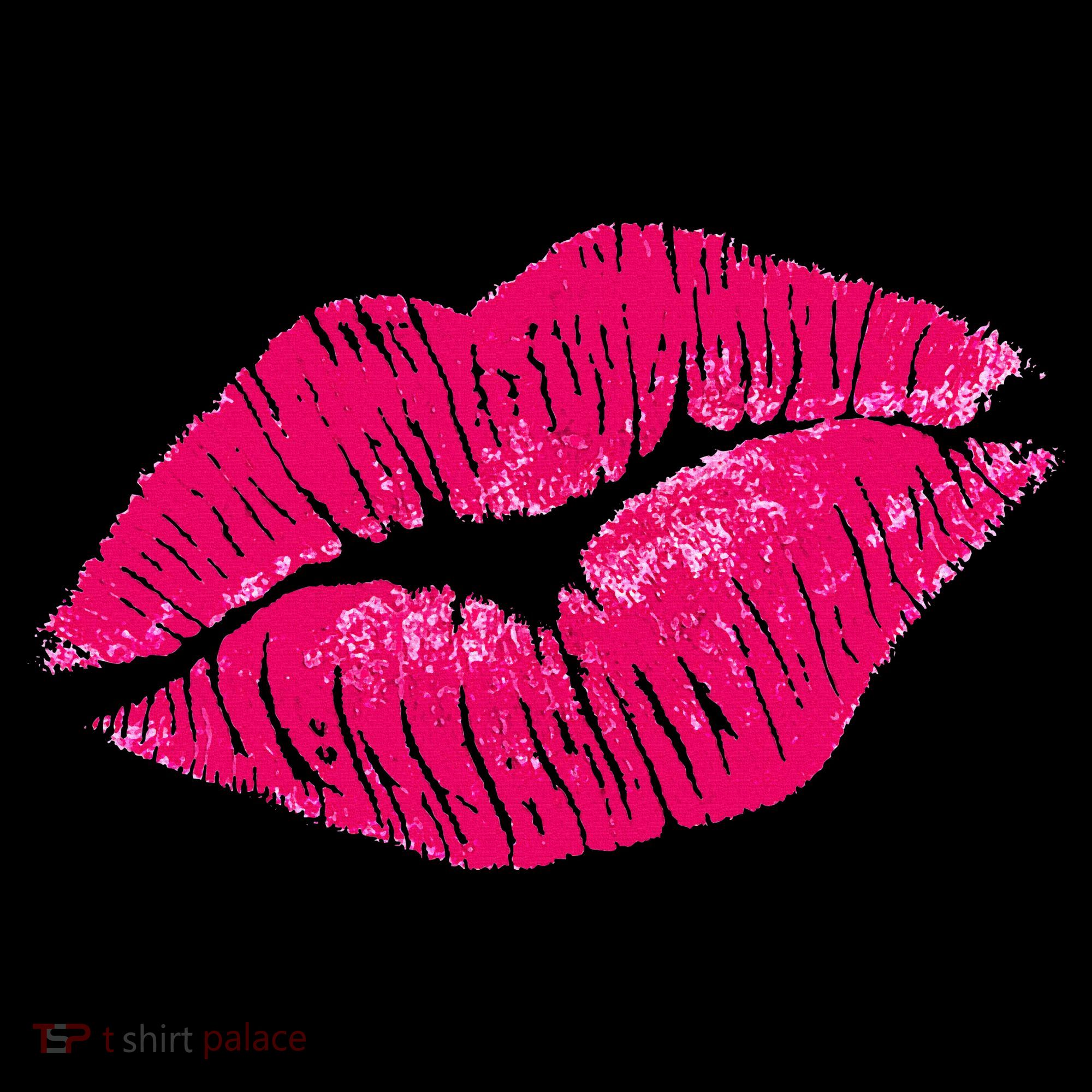 Hot Pink Lips Neon 80s Lipstick Party T-Shirt