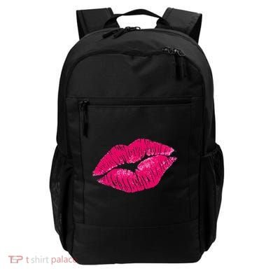 Hot Pink Lips Neon 80s Lipstick Party Backpack