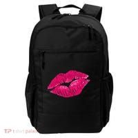 Hot Pink Lips Neon 80s Lipstick Party Backpack thumb 0