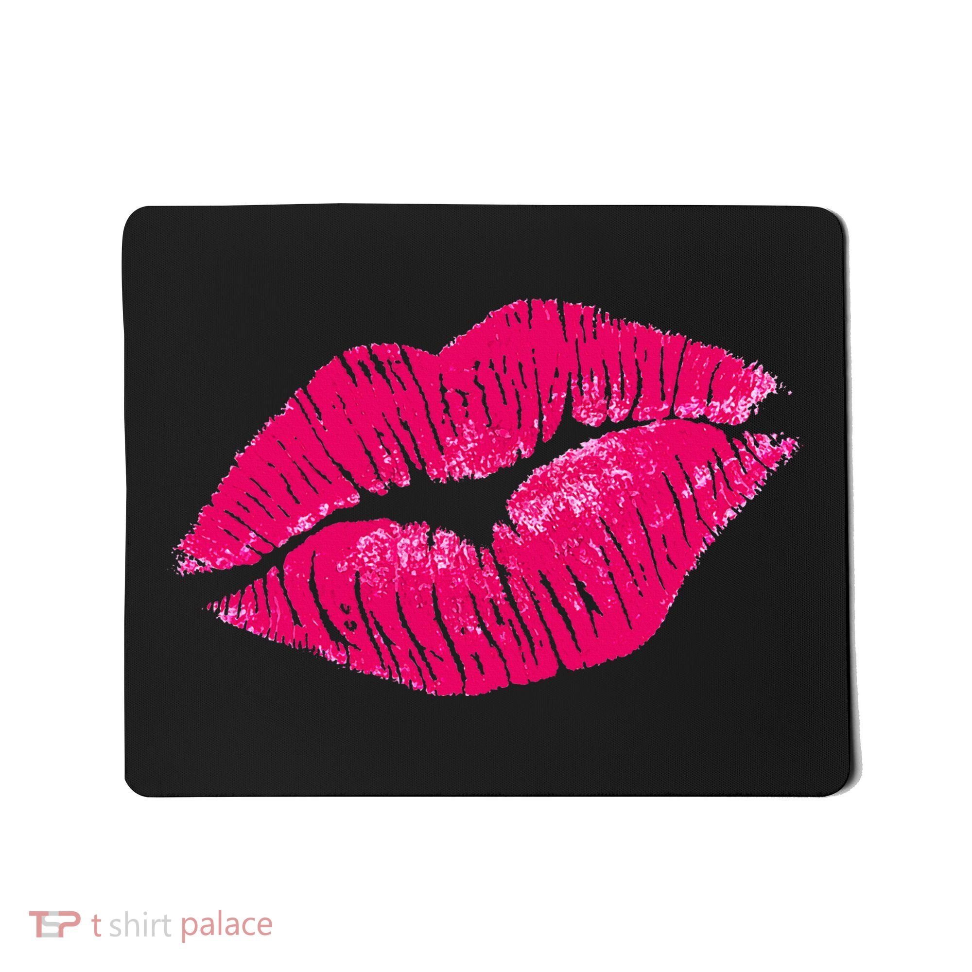 Hot Pink Lips Neon 80s Lipstick Party Mousepad