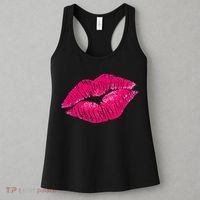 Hot Pink Lips Neon 80s Lipstick Party Women's Tank Top thumb 3