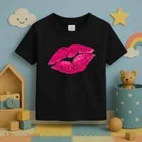 Hot Pink Lips Neon 80s Lipstick Party Toddler T-Shirt thumb 3