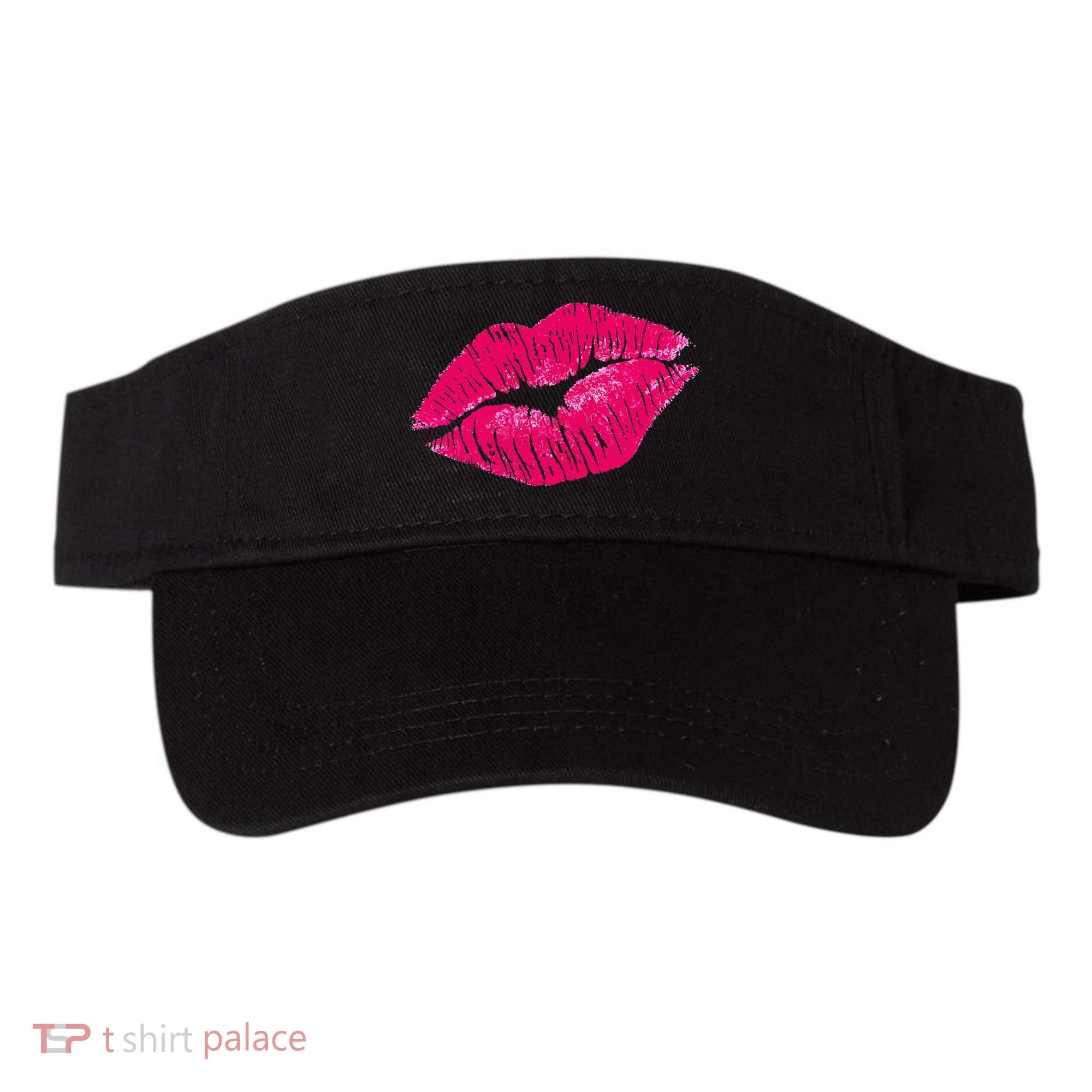 Hot Pink Lips Neon 80s Lipstick Party Visor