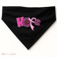 Hope Pink Leopard Print Sunflower Breast Cancer Awareness USA-Made Doggie Bandana thumb 0