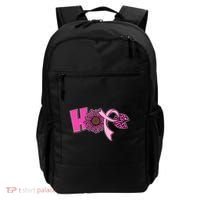Hope Pink Leopard Print Sunflower Breast Cancer Awareness Backpack thumb 0