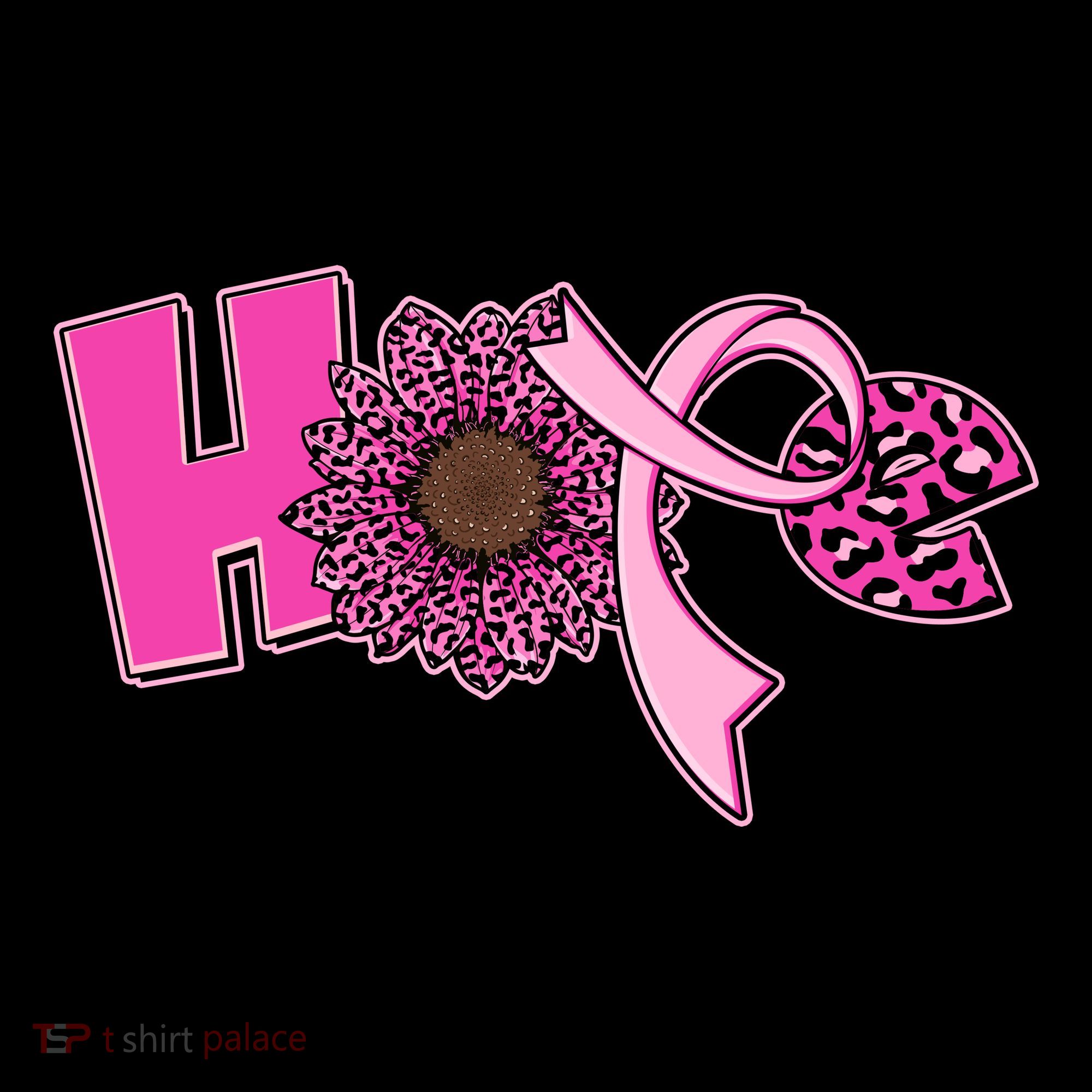 Hope Pink Leopard Print Sunflower Breast Cancer Awareness Coffee Mug