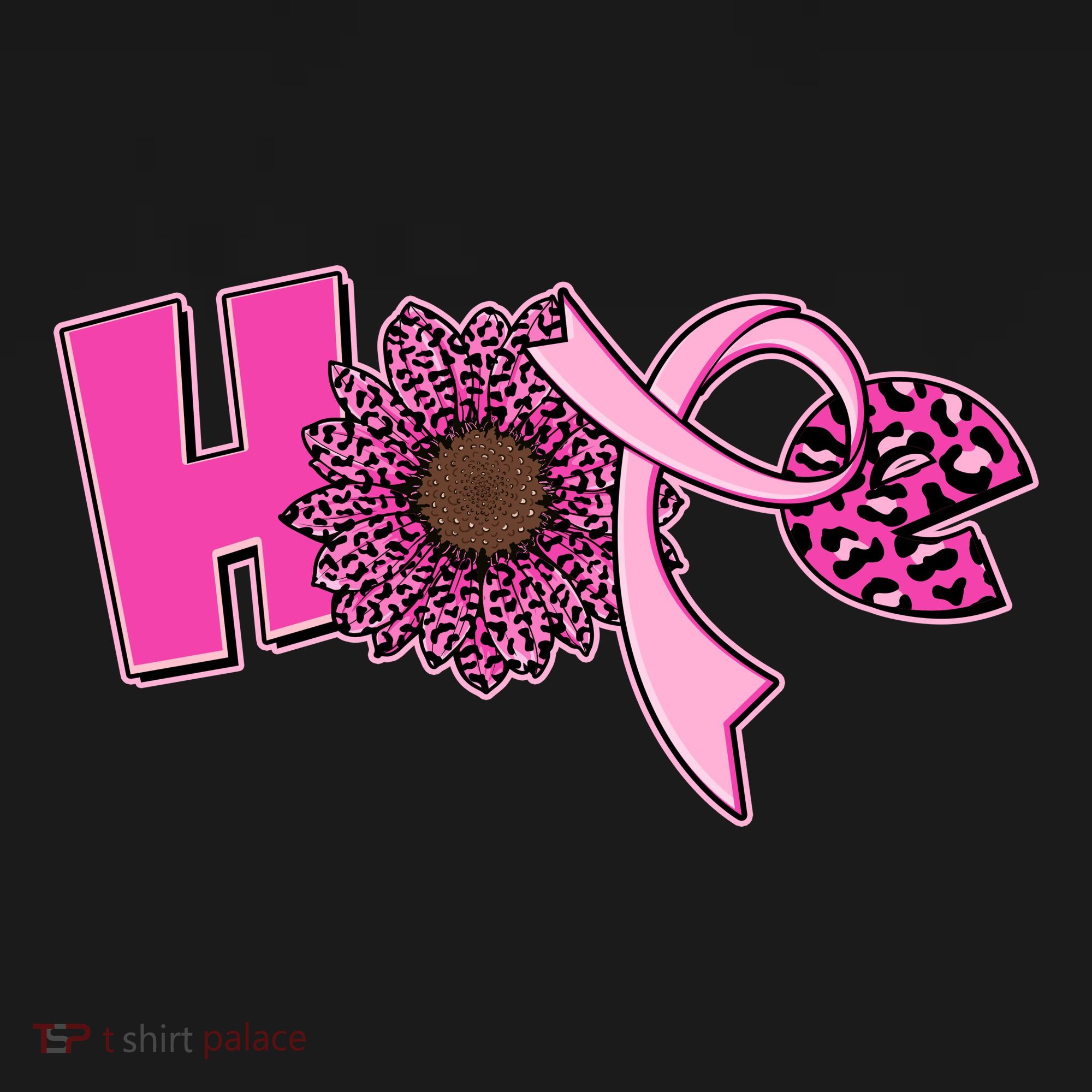 Hope Pink Leopard Print Sunflower Breast Cancer Awareness Women's Hoodie