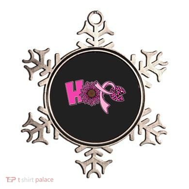 Hope Pink Leopard Print Sunflower Breast Cancer Awareness Ornament