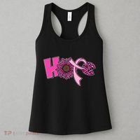 Hope Pink Leopard Print Sunflower Breast Cancer Awareness Women's Tank Top thumb 3