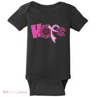 Hope Pink Leopard Print Sunflower Breast Cancer Awareness Baby Bodysuit thumb 0