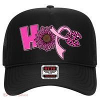 Hope Pink Leopard Print Sunflower Breast Cancer Awareness Hat thumb 0