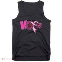 Hope Pink Leopard Print Sunflower Breast Cancer Awareness Tank Top thumb 0