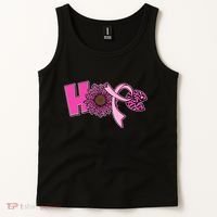 Hope Pink Leopard Print Sunflower Breast Cancer Awareness Tank Top thumb 2