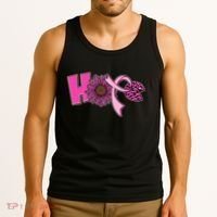 Hope Pink Leopard Print Sunflower Breast Cancer Awareness Tank Top thumb 3
