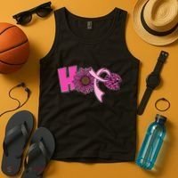 Hope Pink Leopard Print Sunflower Breast Cancer Awareness Tank Top thumb 4