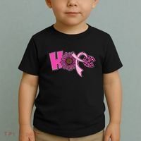 Hope Pink Leopard Print Sunflower Breast Cancer Awareness Toddler T-Shirt thumb 2