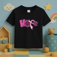 Hope Pink Leopard Print Sunflower Breast Cancer Awareness Toddler T-Shirt thumb 3