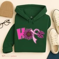 Hope Pink Leopard Print Sunflower Breast Cancer Awareness Hoodie thumb 4