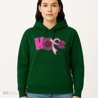 Hope Pink Leopard Print Sunflower Breast Cancer Awareness Hoodie thumb 5