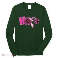 Hope Pink Leopard Print Sunflower Breast Cancer Awareness Long Sleeve Shirt thumb 0
