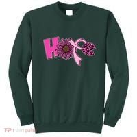 Hope Pink Leopard Print Sunflower Breast Cancer Awareness Sweatshirt thumb 0