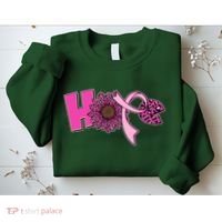 Hope Pink Leopard Print Sunflower Breast Cancer Awareness Sweatshirt thumb 2