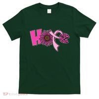 Hope Pink Leopard Print Sunflower Breast Cancer Awareness T-Shirt thumb 0