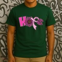 Hope Pink Leopard Print Sunflower Breast Cancer Awareness T-Shirt thumb 3