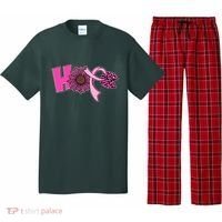 Hope Pink Leopard Print Sunflower Breast Cancer Awareness Pajama Set thumb 0