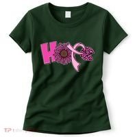 Hope Pink Leopard Print Sunflower Breast Cancer Awareness Women's T-Shirt thumb 0