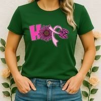 Hope Pink Leopard Print Sunflower Breast Cancer Awareness Women's T-Shirt thumb 2