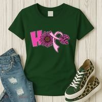 Hope Pink Leopard Print Sunflower Breast Cancer Awareness Women's T-Shirt thumb 3