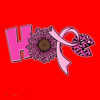 Hope Pink Leopard Print Sunflower Breast Cancer Awareness Santa Hat thumb 1