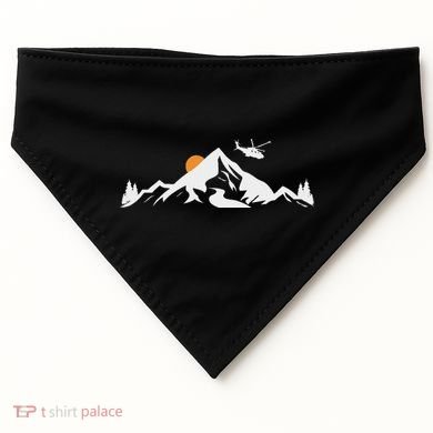 Helicopter Pilot Mountains Aviation Aircraft Chopper USA-Made Doggie Bandana