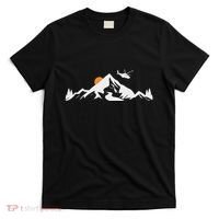 Helicopter Pilot Mountains Aviation Aircraft Chopper T-Shirt thumb 0