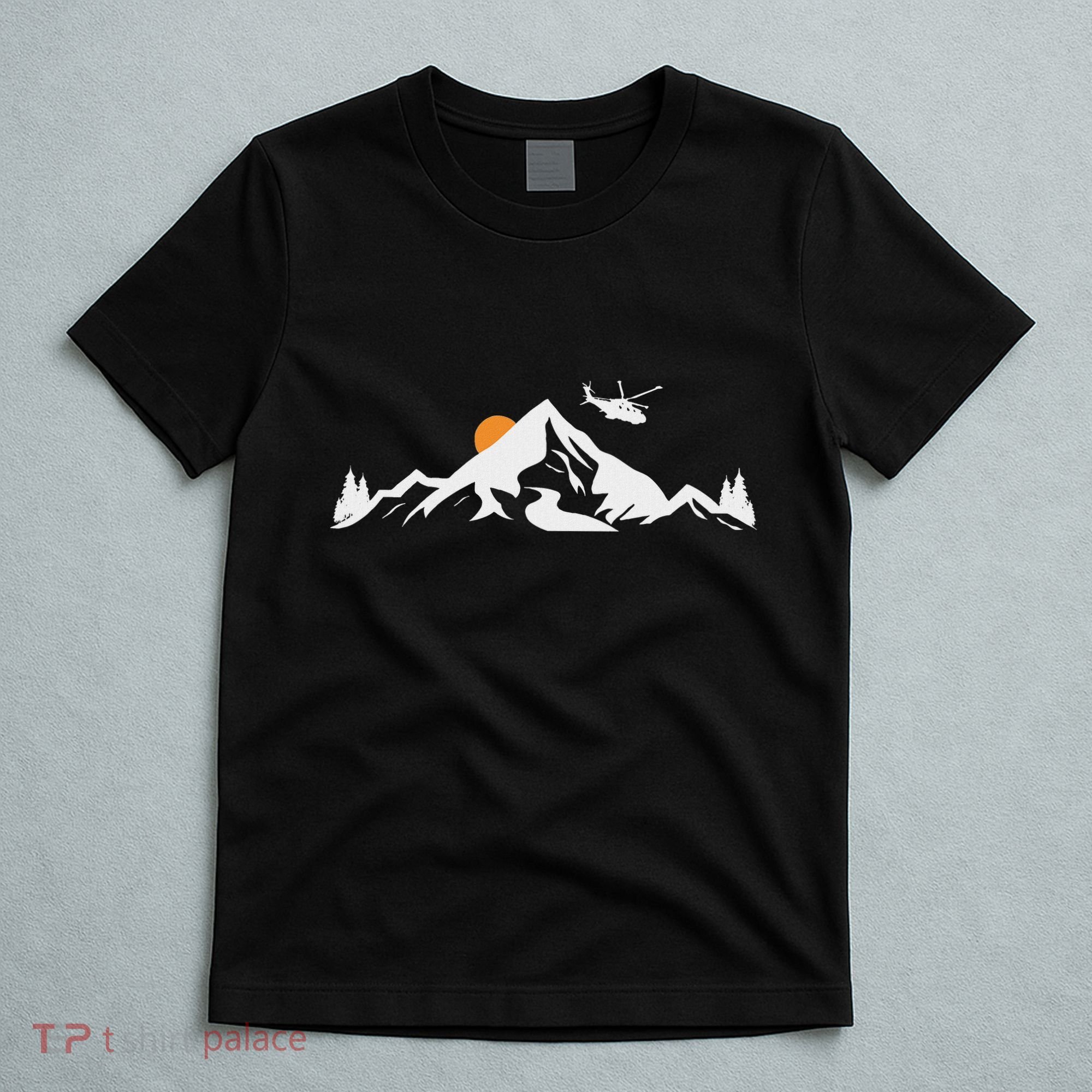 Helicopter Pilot Mountains Aviation Aircraft Chopper T-Shirt