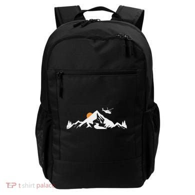 Helicopter Pilot Mountains Aviation Aircraft Chopper Backpack