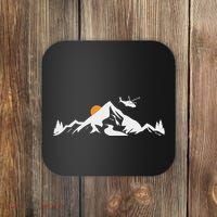 Helicopter Pilot Mountains Aviation Aircraft Chopper Coaster thumb 0