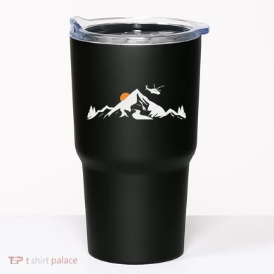 Helicopter Pilot Mountains Aviation Aircraft Chopper Tumbler