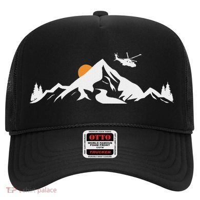 Helicopter Pilot Mountains Aviation Aircraft Chopper Hat