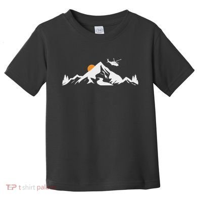 Helicopter Pilot Mountains Aviation Aircraft Chopper Toddler T-Shirt