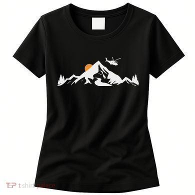Helicopter Pilot Mountains Aviation Aircraft Chopper Women's T-Shirt