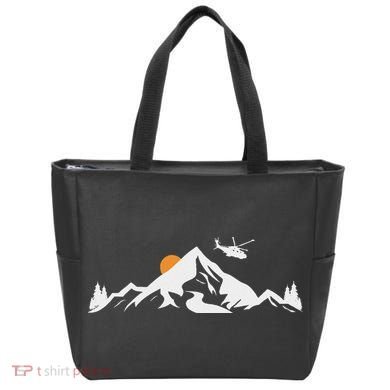 Helicopter Pilot Mountains Aviation Aircraft Chopper Tote Bag
