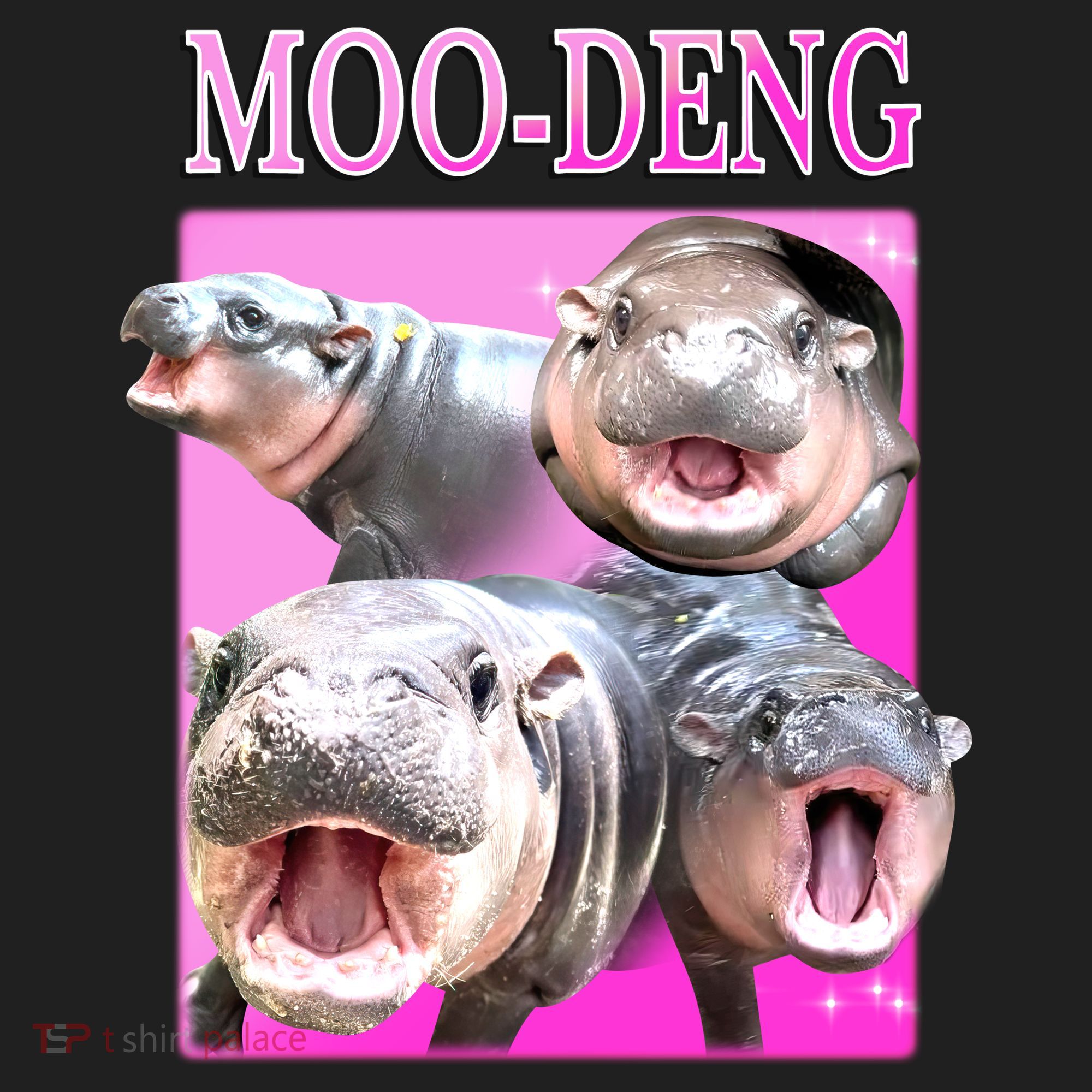 Hot Pink Moo Deng Hippo Meme Funny Women's Sweatshirt
