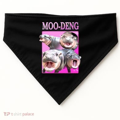 Hot Pink Moo Deng Hippo Meme Funny USA-Made Doggie Bandana