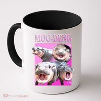 Hot Pink Moo Deng Hippo Meme Funny Coffee Mug thumb 0
