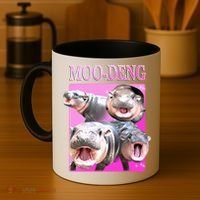 Hot Pink Moo Deng Hippo Meme Funny Coffee Mug thumb 4