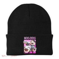 Hot Pink Moo Deng Hippo Meme Funny Beanie thumb 0
