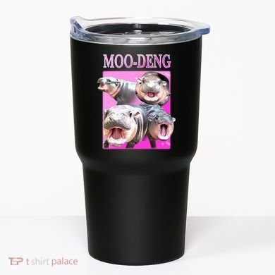 Hot Pink Moo Deng Hippo Meme Funny Tumbler